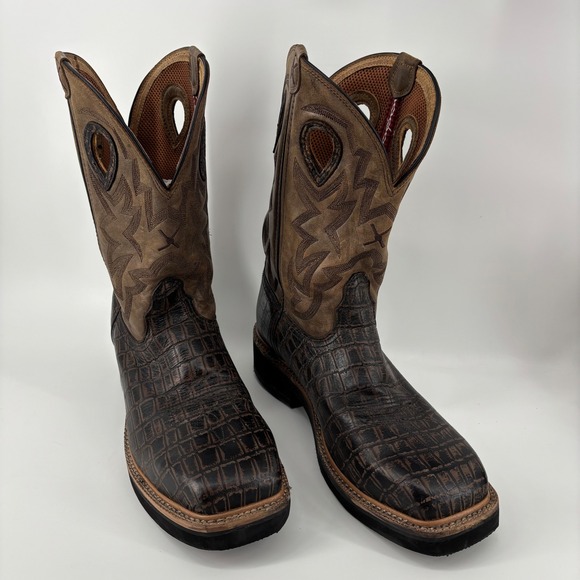 Twisted X Other - Twisted X Mens Cowboy Boots 11D Brown Caiman Print Alloy Toe Westerncore Ranch